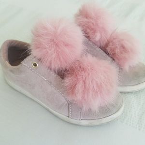 Sam Edelman faux fur pompom slip on sneaker